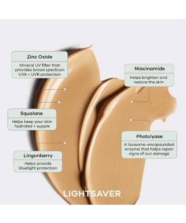 Shop LIGHTSAVER Tinted - Activated Mineral Face Sunscreen Broad Spectrum - SPF 33 - 1.69 oz / 50 ml Online - Best Price & International Shipping - Buy Online on GoSupps.com