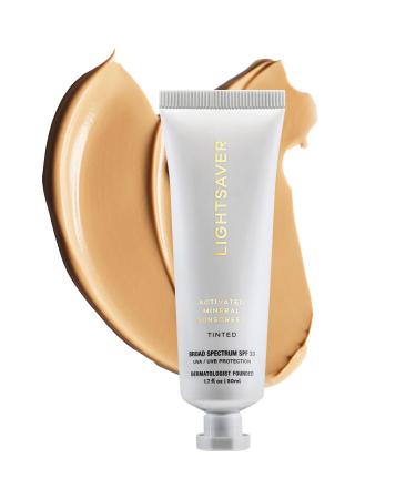 LIGHTSAVER Tinted - Activated Mineral Face Sunscreen Broad Spectrum - SPF 33 - 1.69 oz / 50 ml