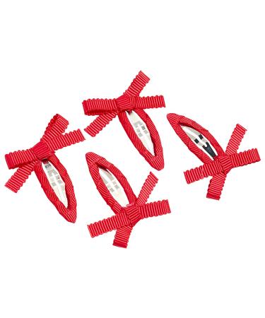Chunks Bow Snap Hair Clips -Cherry
