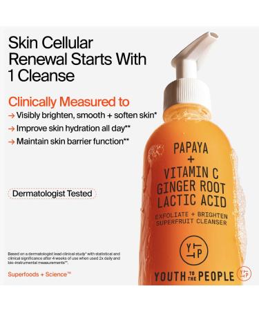 Shop Youth To The People Superfruit Gentle Exfoliating Cleanser with Vitamin C + Papaya - 5 fl oz / 150 mL Online - Best Price & International Shipping - Buy Online on GoSupps.com