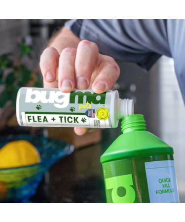 BugMD Flea and Tick Concentrate (4 oz) | Essential Oil-Based Formula for Dogs, Cats, and Furred Animals | Controls Fleas, Ticks, Mites | Spray for Pet Beds and Kennels | Pack of 1 - Buy Online on GoSupps.com