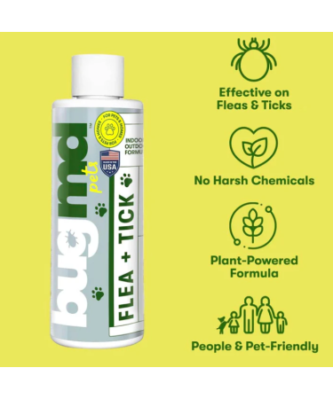 BugMD Flea and Tick Concentrate (4 oz) | Essential Oil-Based Formula for Dogs, Cats, and Furred Animals | Controls Fleas, Ticks, Mites | Spray for Pet Beds and Kennels | Pack of 1 - Buy Online on GoSupps.com