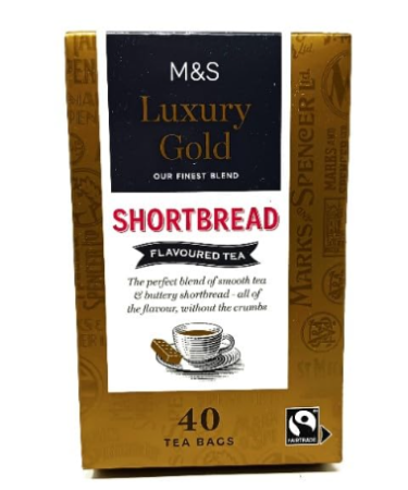 M&S Luxury Gold Shortbread Biscuit 40 Teabags 116g