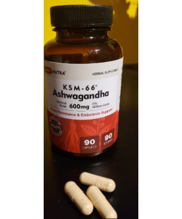 KSM-66 Ashwagandha by DailyNutra - 600mg Organic Root Extract - High Potency Supplement with 5% Withanolides | Stress Relief, Increased Energy and Focus (90 Capsules) 90 Count (Pack of 1) - Buy Online on GoSupps.com