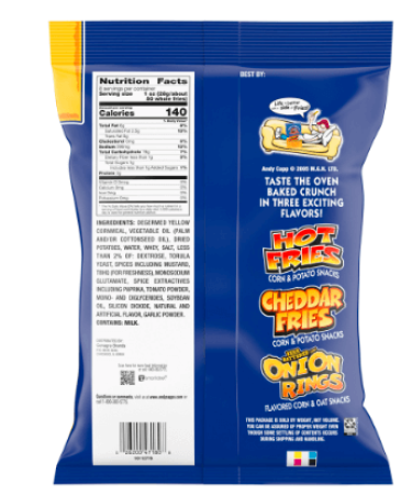 Andy Capp's Big Bag Hot Fries - 8 oz | Crunchy Snack for Spicy Cravings - Buy Online on GoSupps.com