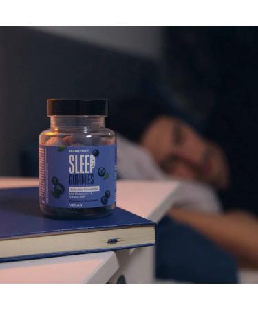 Braineffect Sleep Rubber - Vegan Melatonin Gummies (60 Pieces) | Blueberry Flavor for Faster Sleep - Buy Online on GoSupps.com