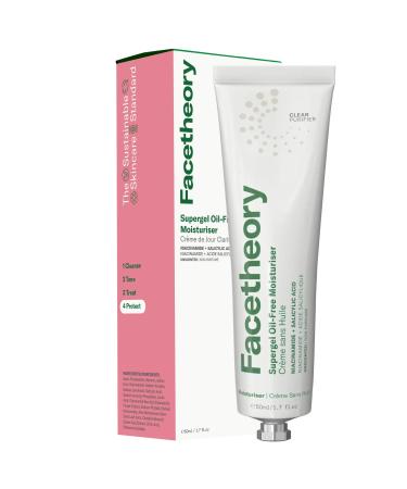 facetheory Supergel Moisturizer M3 - Oil Free Face Gel Moisturizer  Hydrate and Protect Skin  Acne Face Moisturizer  Made With Aloe Vera and Niacinamide | 1.7 Fl Oz
