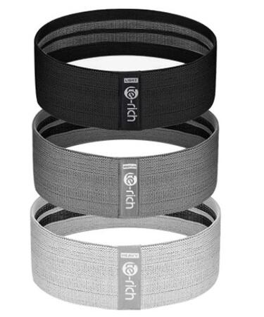 Te-Rich Resistance Bands for Legs and Butt Fabric Workout Loop Bands Set of 3