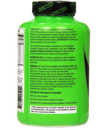 Buy Species Nutrition Testolyze â€“ 180 Capsules for Testosterone Support - Buy Online on GoSupps.com
