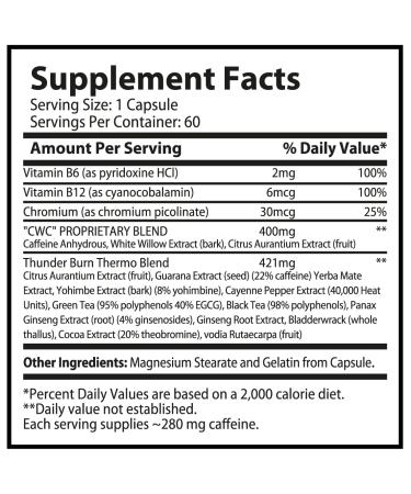 Challenger Nutrition Thunder Burn - 60 Servings | Fat Burner & Energy Boost - Buy Online on GoSupps.com