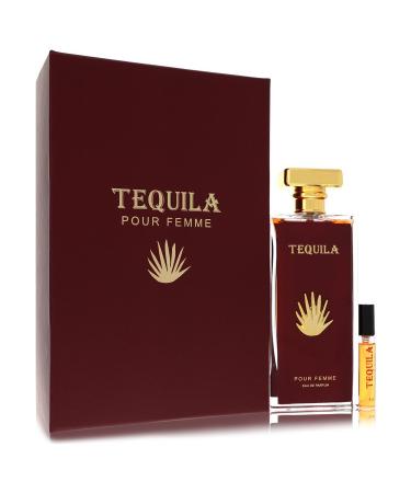 Tequila Pour Femme Red by Tequila Perfumes Eau De Parfum Spray + Free .17 oz Mini EDP Spray 3.3 oz for Women