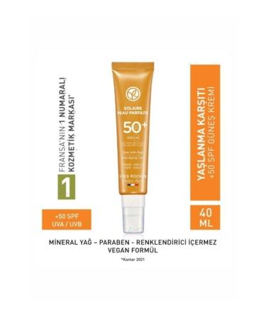 Yves Rocher Solaire Peau Parfaite Face Sun Cream - SPF 50+ - Anti-Aging 40ml - Buy Online on GoSupps.com
