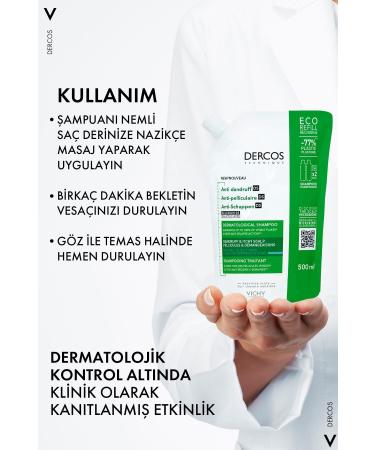 Vichy Dercos Anti-Dandruff Shampoo for Oily Scalps (390ml) GK RN332 - Buy Online on GoSupps.com