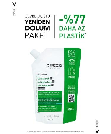 Vichy Dercos Anti-Dandruff Shampoo for Oily Scalps (390ml) GK RN332 - Buy Online on GoSupps.com