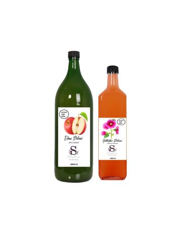 Suheylaana Natural Apple Cider Vinegar 2000 Ml - Natural Hollyhock Vinegar 1000 Ml