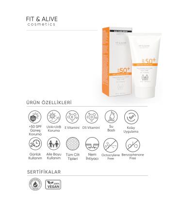 Fit & Alive Fitalive 50 Spf Sun Cream - 50 ml - Buy Online on GoSupps.com