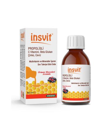 insvit Propolis Vitamin C Beta Glucan Zinc Walnut Multivitamin and Mineral Vitamin Syrup 150 ml 2pack - Buy Online on GoSupps.com