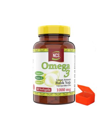 Ncs Omega 3 Lemon Flavored Fish Oil 1000mg 60 Softgels + Pill Box - Buy Online on GoSupps.com