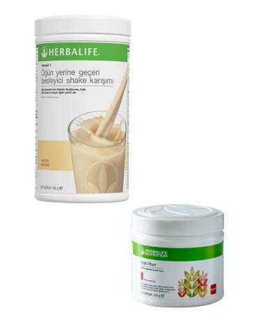 Herbalife Vanilla Shake 1 Piece and Multi-fiber Multi-fiber Fiber and Apple Flavored Drink Powder 204gr