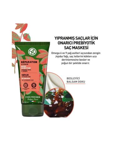 Yves Rocher Repairing Prebiotic Hair Mask - Damaged Hair / Reparation 200 Ml - Buy Online on GoSupps.com