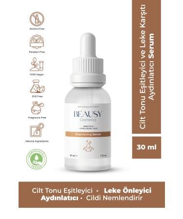 Beausy Cosmetics Skin Tone Equalizer and Anti-Spot Brightening Serum 30ml (ARBUTIN 2% HYALURONIC ACID).