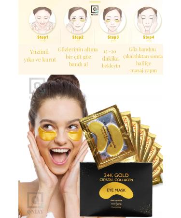 QN AY Crystal 24 K Gold Collagen Under Eye Mask Skin Renewal Care Set of 10 - Buy Online on GoSupps.com
