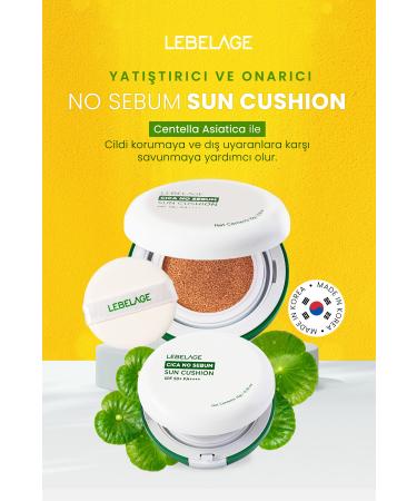 LEBELAGE Anti-Oily Concealer Sunscreen with Centella LEBELAGE NO Sebum Cushion SPF50+ pa++++ - Buy Online on GoSupps.com