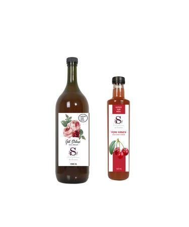 Suheylaana Natural Rose Vinegar 1500 Ml - Natural Cherry Vinegar 500 Ml