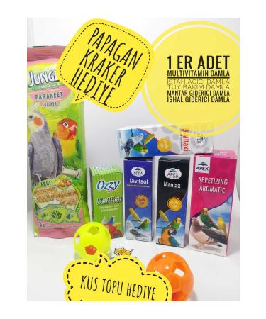 ozzipetshop Parrot Food and Vitamins Set