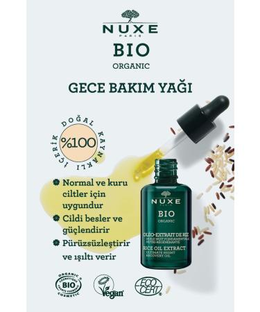 Nuxe Bio Organic Ultimate Night Recovery Nourishing Vegan Oil for Dry and Normal Skin 30 ml