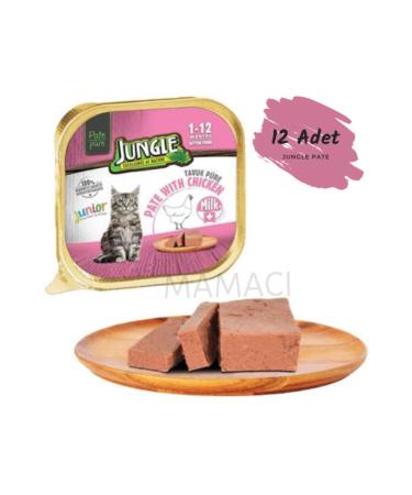 Jungle Pate Milk Chicken Kitten Canned Food 100 gr X 12 Pieces