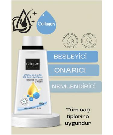 cliniva Straightening and Repairing Keratin & Collagen Shampoo 400ml - Buy Online on GoSupps.com