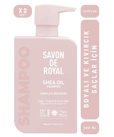 Savon de Royal Shea Butter Shampoo with Healing Effect for Colored and Curly Hair 500 ml 2 pieces