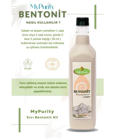 MyPurity Bentonite Clay Drinkable Liquid Montmorillonite Mineral Calcium 1 Liter 1000 Ml