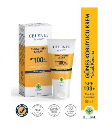 Celenes by Sweden Herbal Sun Protection Cream 100 Max Spf 50ml / All Skin Types