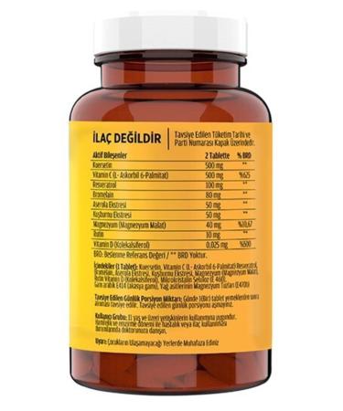 FLX Quercetin Ester C Resveratrol Bromelain Vitamin D Magnesium Acerola 120 Tablets - Buy Online on GoSupps.com