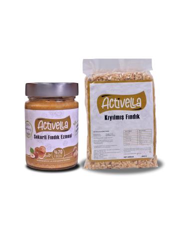 Activella Sweetened Hazelnut Paste 320gr p Hazelnut + Chopped Hazelnuts 500gr