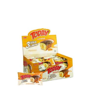 Elvan Today 3 Bites Caramel Cake 40 Gr. 24 Pieces (1 Box)