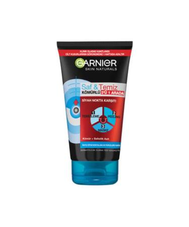 Garnier Pure & Clean Anti-Blackhead Charcoal 3 in 1 150 Ml ( 1 PIECE )