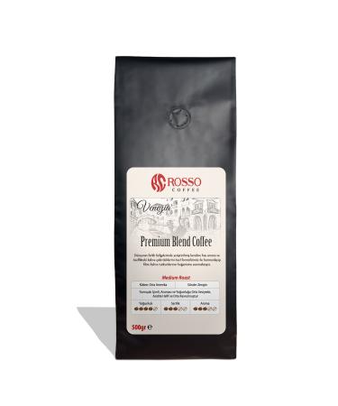 rosso coffee Rosso Venezia Medium Roast Blend Espresso/Filter Coffee Ground Coffee Beans - 500 gr