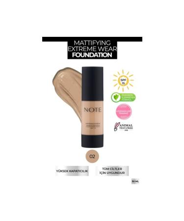 Note Cosmetics MATTIFYING EXTREME WEAR FOUNDATION 02 NATURAL B