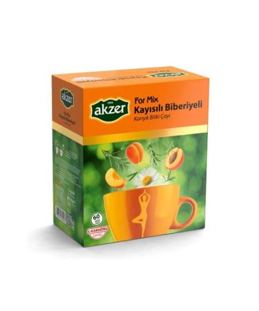 Akzer Apricot Rosemary Mixed Herbal Tea 120 Filtering Bags 2 Pieces