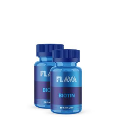 FLAVA Biotin 5000mcg - 60 Capsules X 2 Pieces