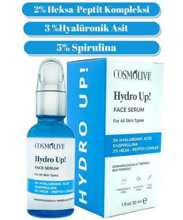 Cosmolive Hyaluronic Acid Peptide Face Serum Anti-Aging Anti-Wrinkle Lifting Collagen Moisturizing Serum - Buy Online on GoSupps.com