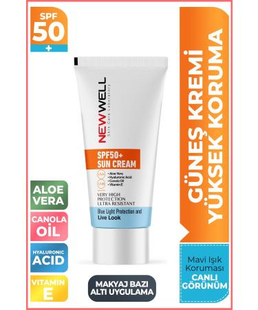 New Well Aloe Vera Spf 50+ High Protection Sun Cream 50 ML. DKProduct1207