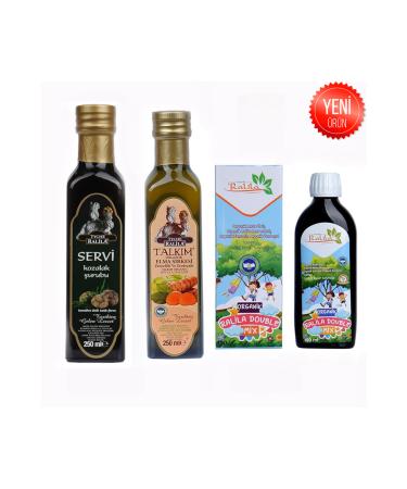 Durgun bebe Ralila Organic Double Mix Ginger Turmeric Cypress Cone Syrup Set