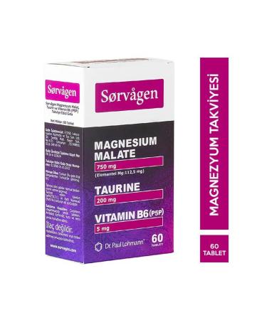 Sorvagen Magnesium Malate Taurine and Vitamin B6 60 Tablets