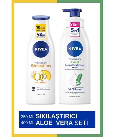 NIVEA Q10 Vitamin C Firming Body Lotion 250ml & Aloe Vera Body Lotion 400ml