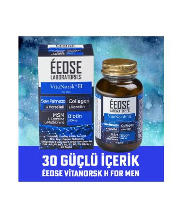 Eeose Vitanorsk H For Men Saw Palmetto& Collagen Keratin&MSM&cysteine&methionine&biotin - Buy Online on GoSupps.com