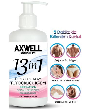 AXWELL PREMIUM Unisex Hair Removal Cream Body Leg Area For All Skin Types 250 ml - Buy Online on GoSupps.com